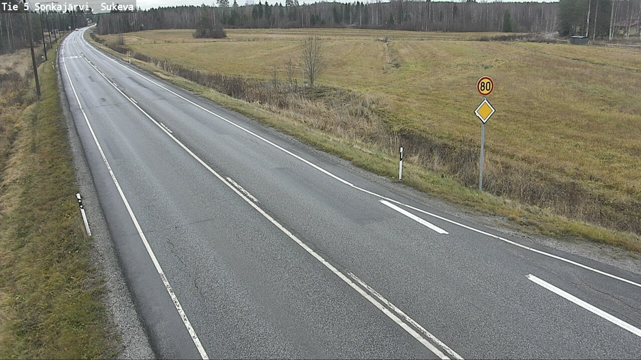 Weather Camera Image Väg 5 Sonkajärvi, Sukeva, Sonkajärvi, Pohjois-Savo