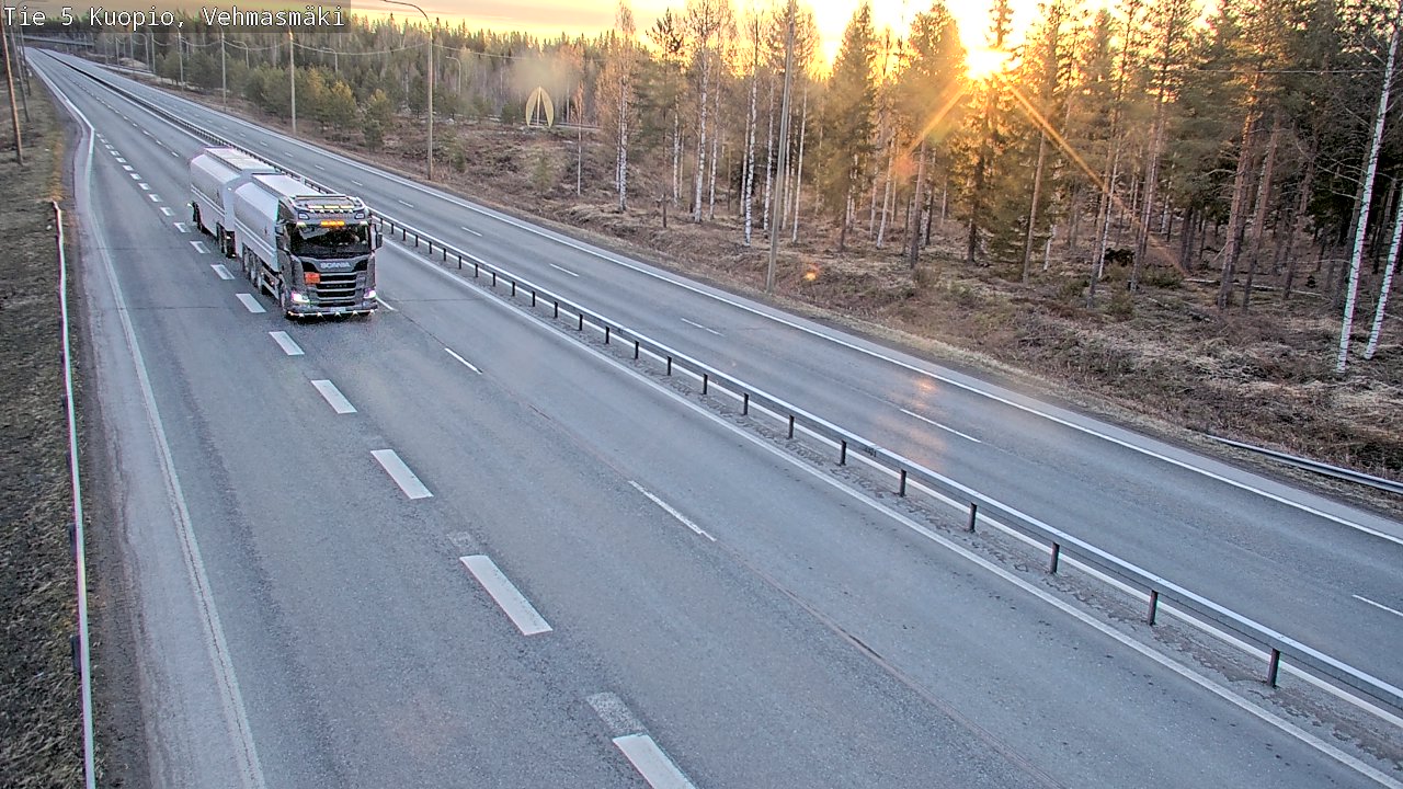 Weather Camera Image Väg 5 Kuopio, Vehmasmäki, Kuopio, Pohjois-Savo