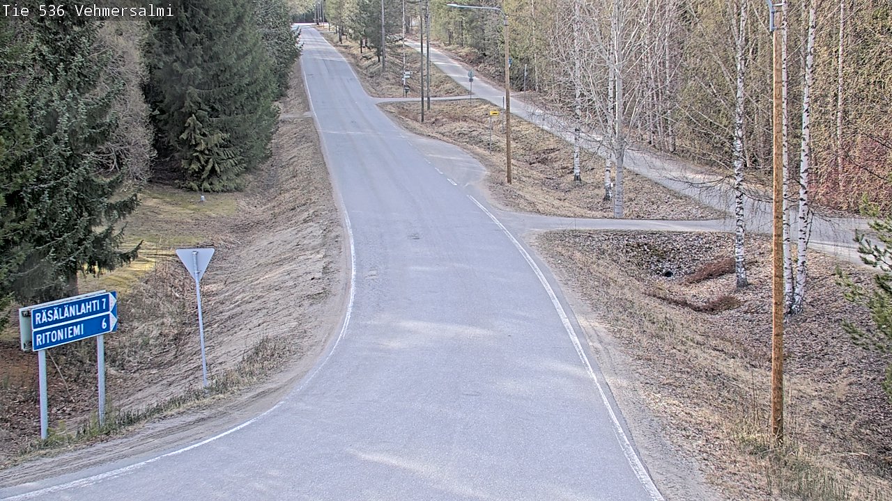 Weather Camera Image Road 536 Kuopio, Vehmersalmi, Kuopio, Pohjois-Savo