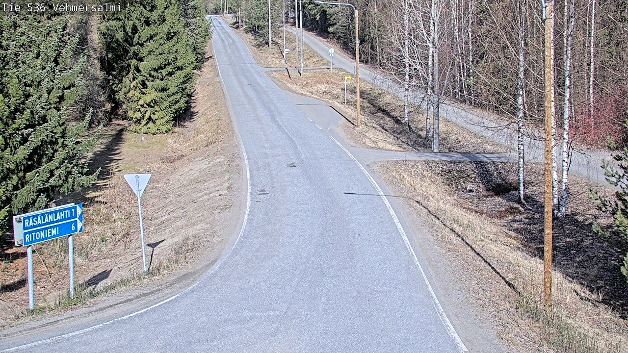 Weather Camera Image Road 536 Kuopio, Vehmersalmi, Kuopio, Pohjois-Savo