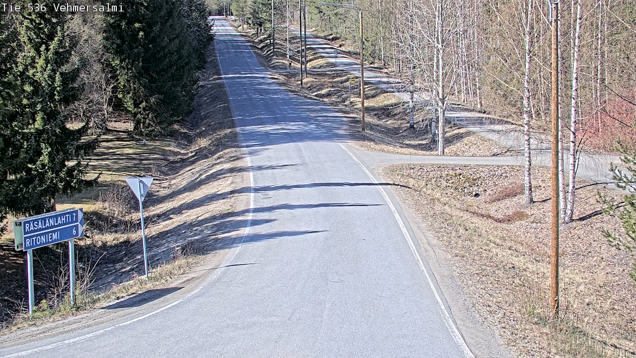 Weather Camera Image Road 536 Kuopio, Vehmersalmi, Kuopio, Pohjois-Savo