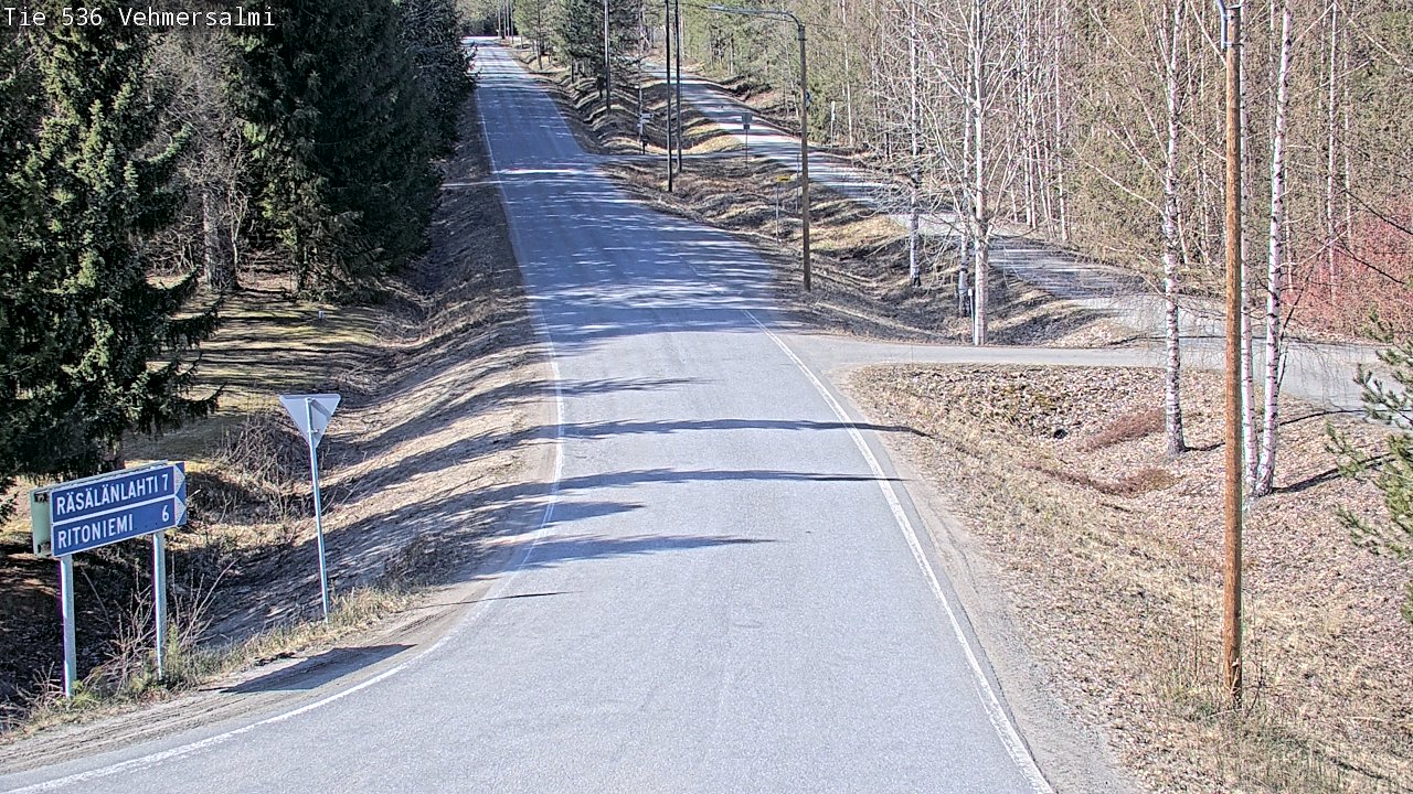 Weather Camera Image Road 536 Kuopio, Vehmersalmi, Kuopio, Pohjois-Savo
