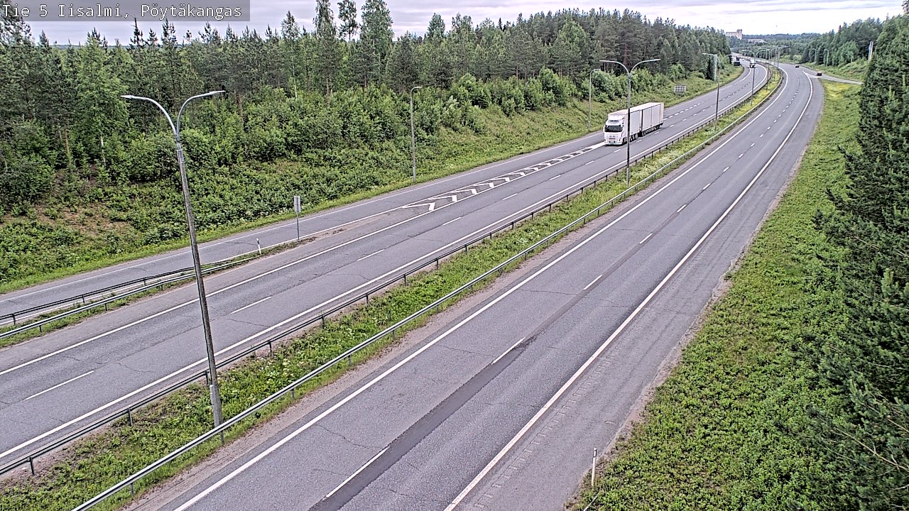 Weather Camera Image Road 5 Iisalmi, Pöytäkangas, Iisalmi, Pohjois-Savo