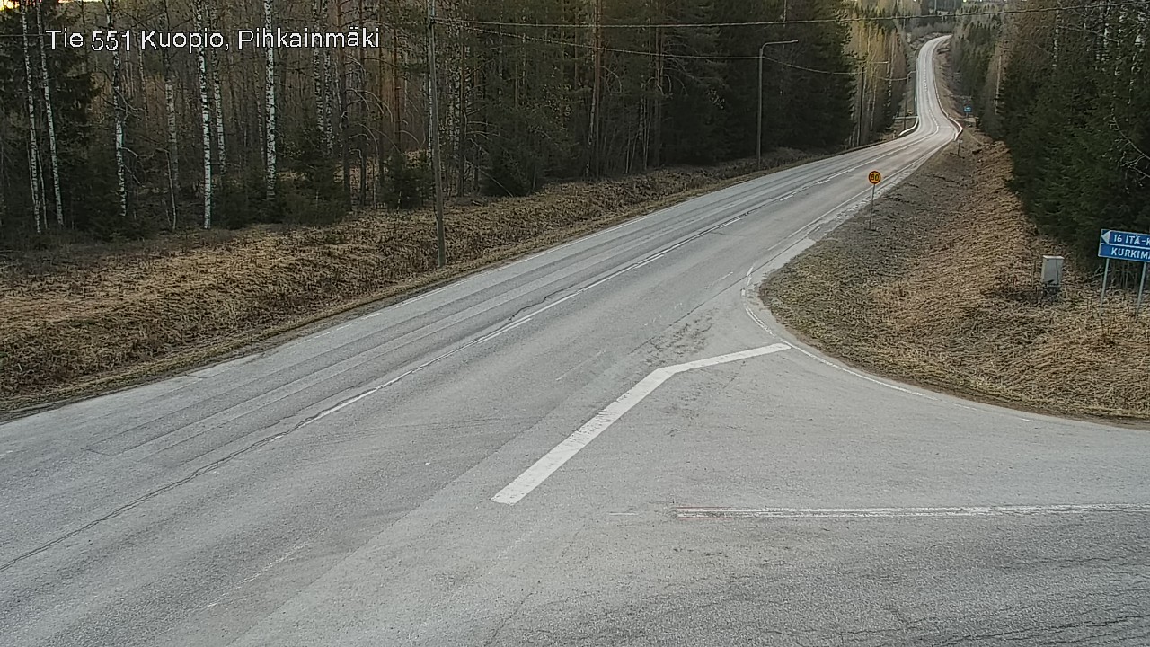 Weather Camera Image Väg 551 Kuopio, Pihkainmäki, Kuopio, Pohjois-Savo