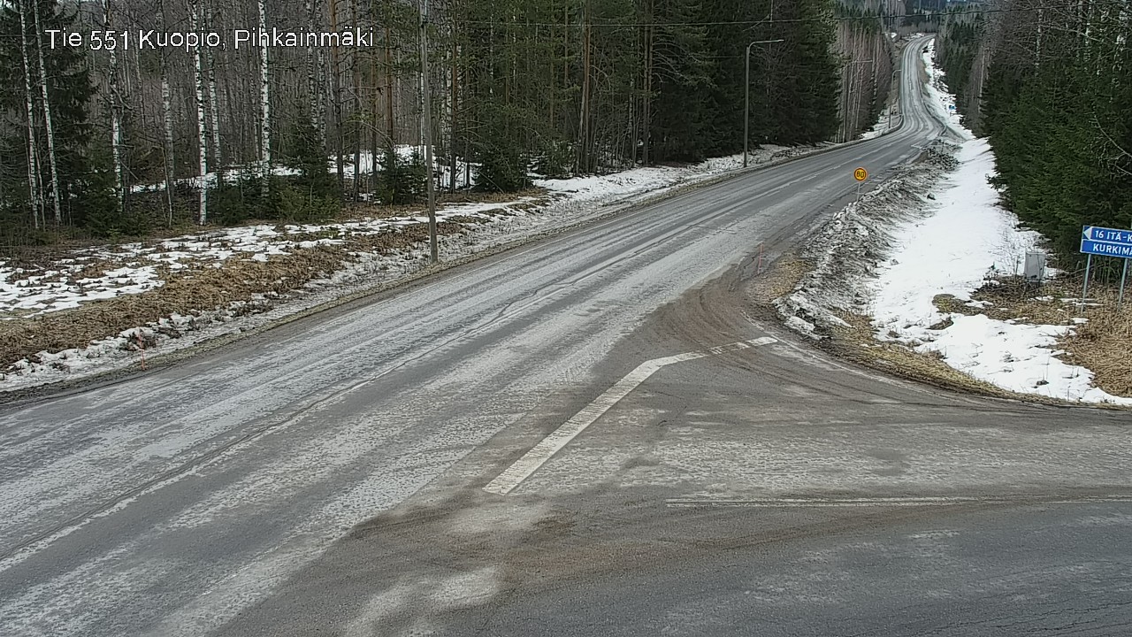 Weather Camera Image Road 551 Kuopio, Pihkainmäki, Kuopio, Pohjois-Savo