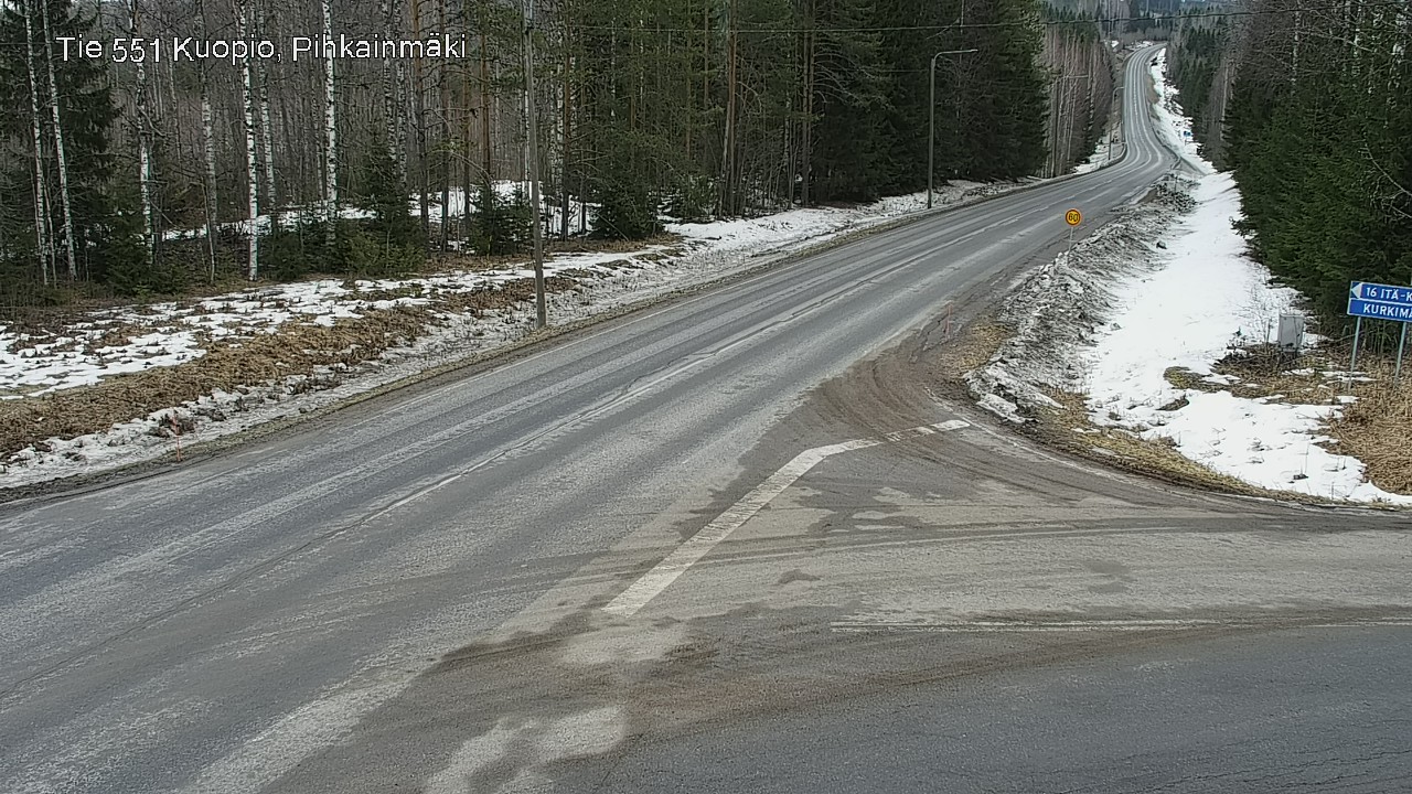 Weather Camera Image Road 551 Kuopio, Pihkainmäki, Kuopio, Pohjois-Savo