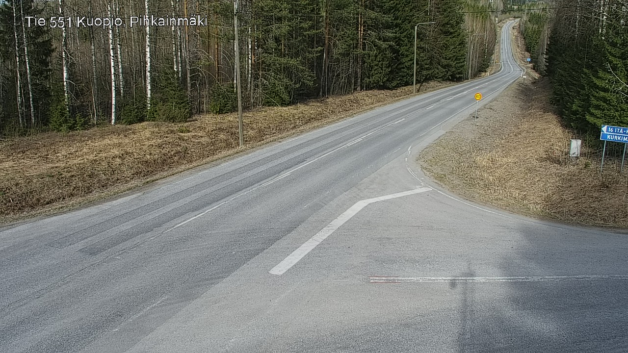 Weather Camera Image Väg 551 Kuopio, Pihkainmäki, Kuopio, Pohjois-Savo
