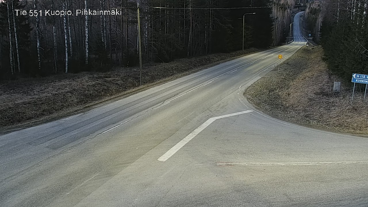 Weather Camera Image Väg 551 Kuopio, Pihkainmäki, Kuopio, Pohjois-Savo