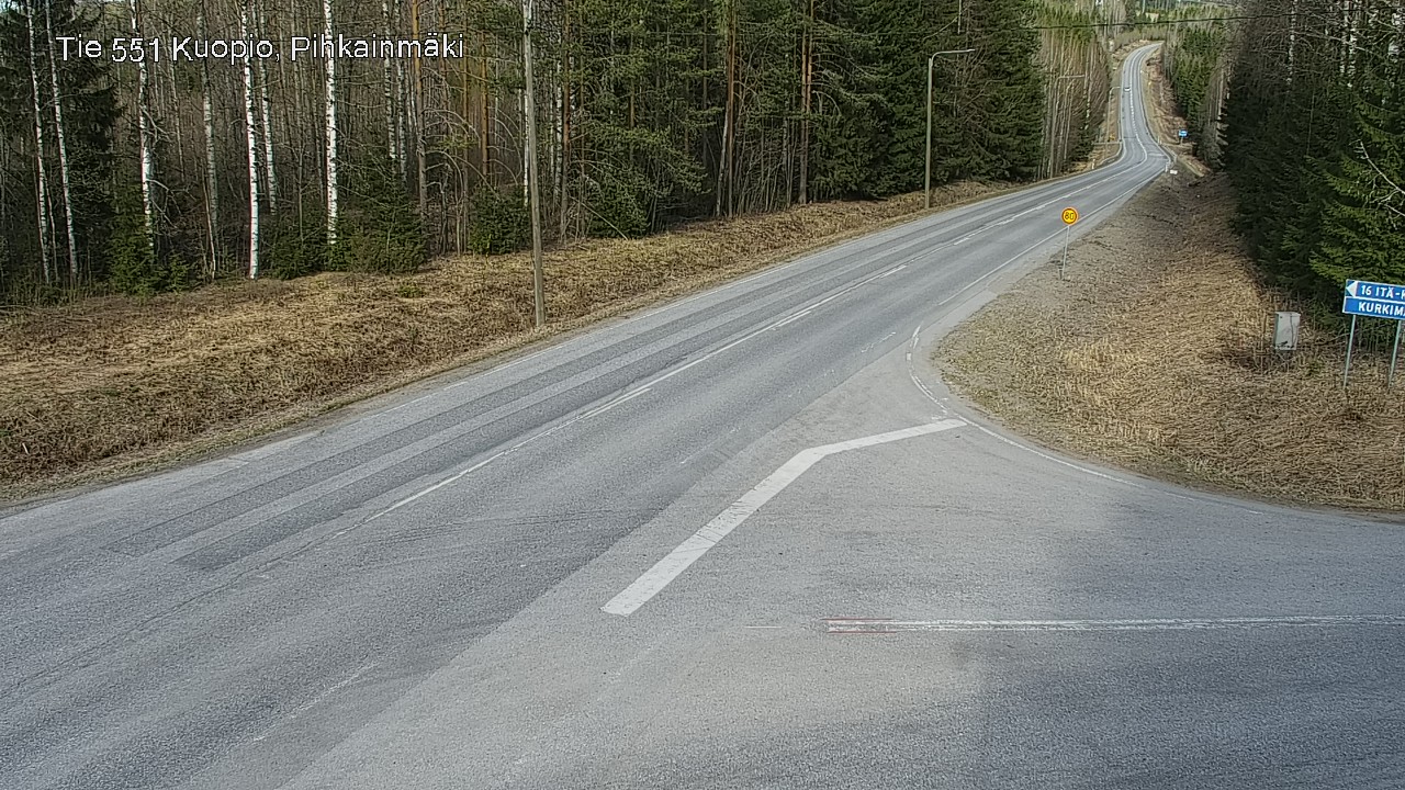 Weather Camera Image Väg 551 Kuopio, Pihkainmäki, Kuopio, Pohjois-Savo