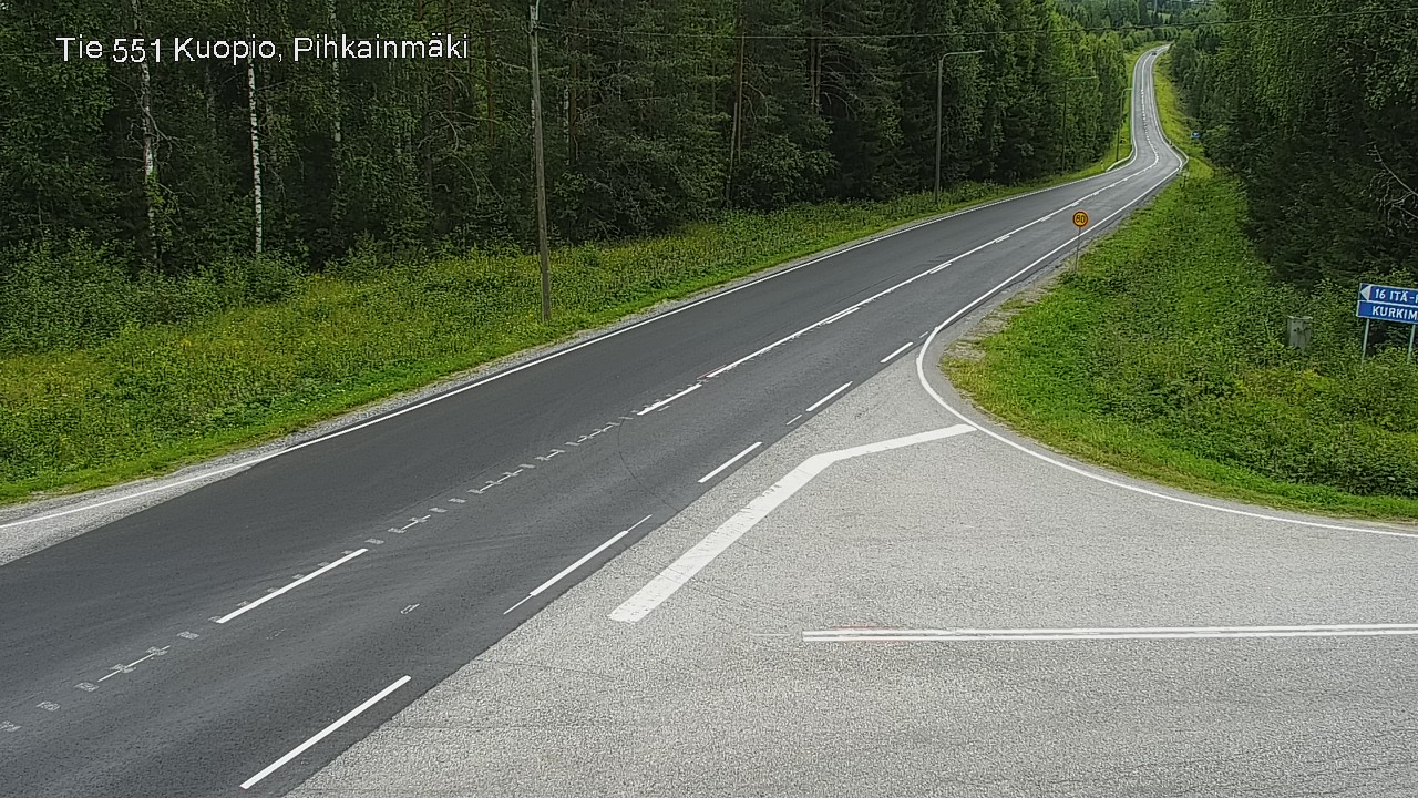 Weather Camera Image Väg 551 Kuopio, Pihkainmäki, Kuopio, Pohjois-Savo