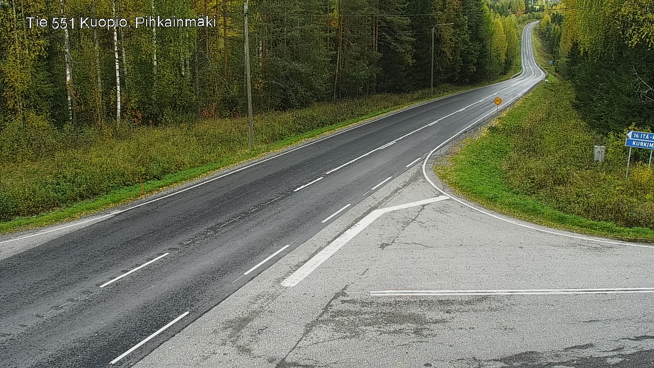 Weather Camera Image Road 551 Kuopio, Pihkainmäki, Kuopio, Pohjois-Savo