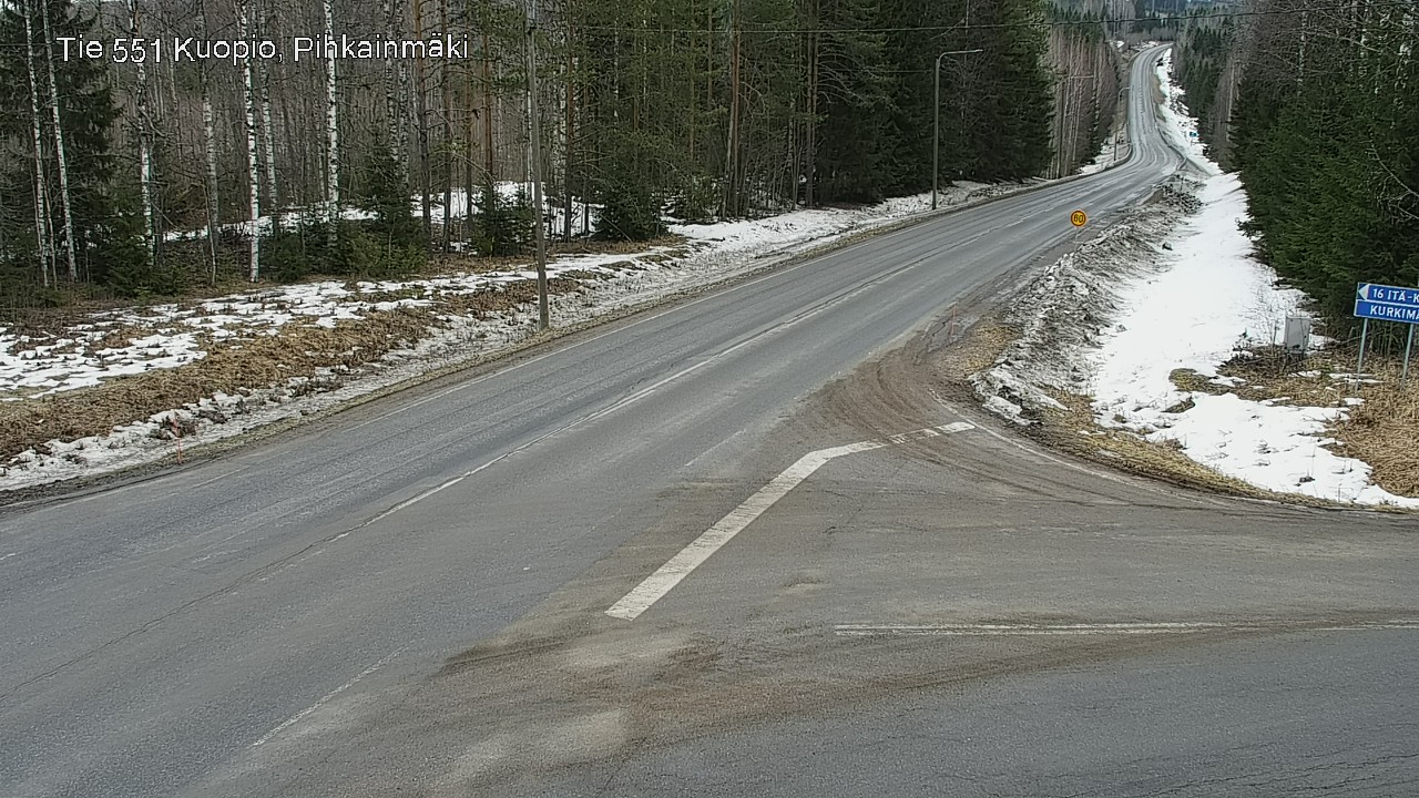Weather Camera Image Road 551 Kuopio, Pihkainmäki, Kuopio, Pohjois-Savo