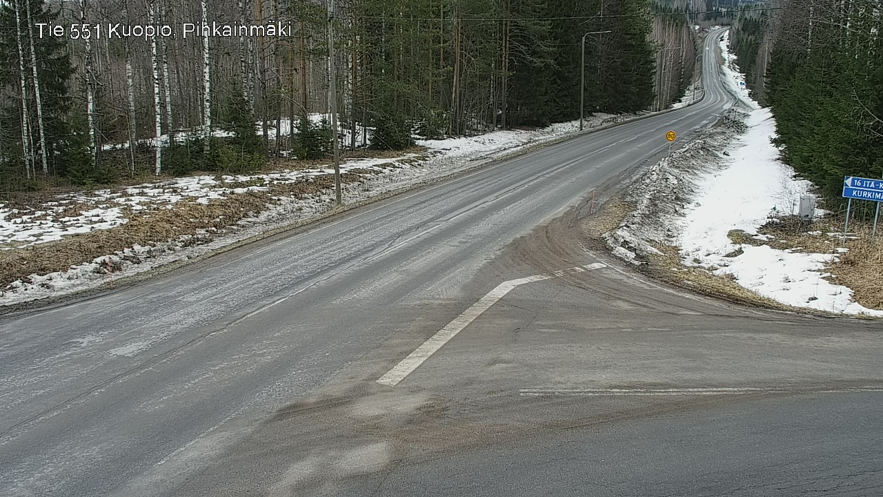 Weather Camera Image Road 551 Kuopio, Pihkainmäki, Kuopio, Pohjois-Savo