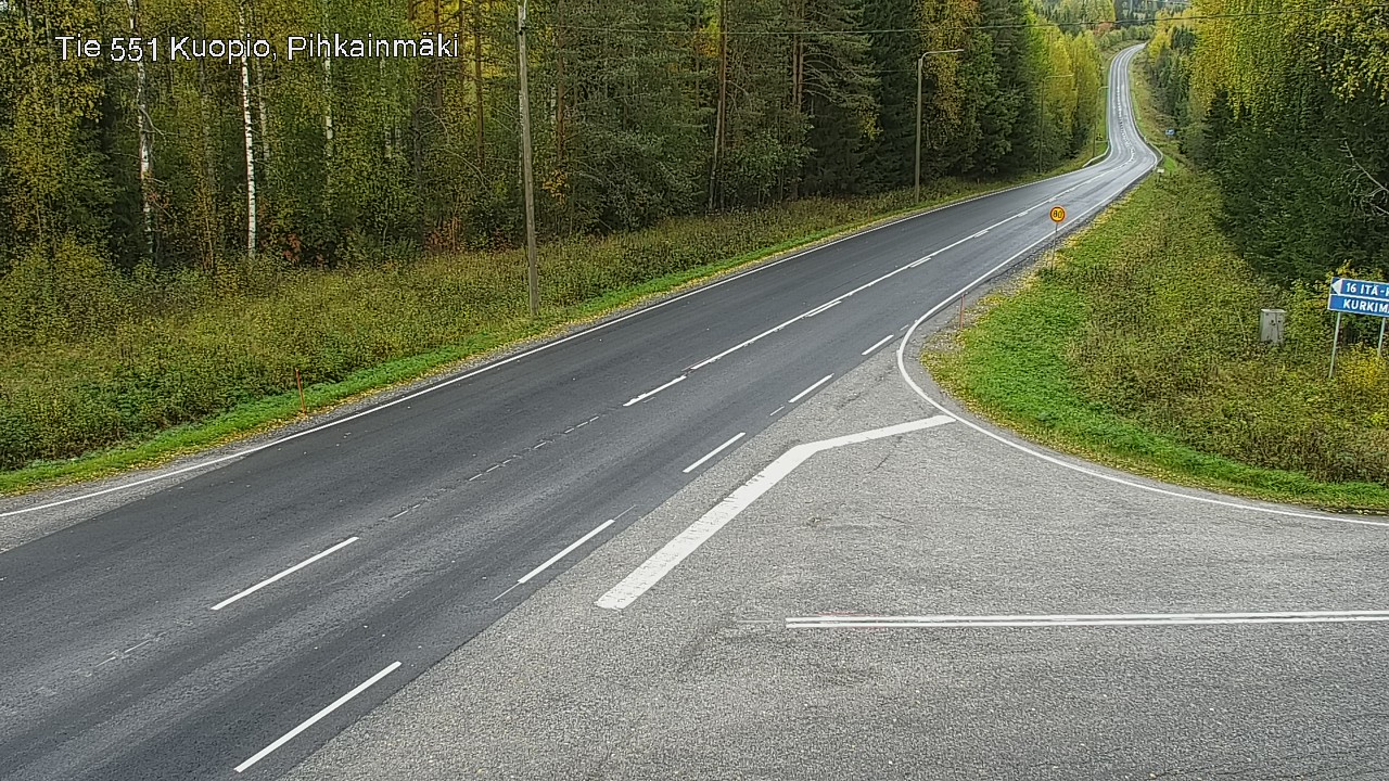 Weather Camera Image Road 551 Kuopio, Pihkainmäki, Kuopio, Pohjois-Savo