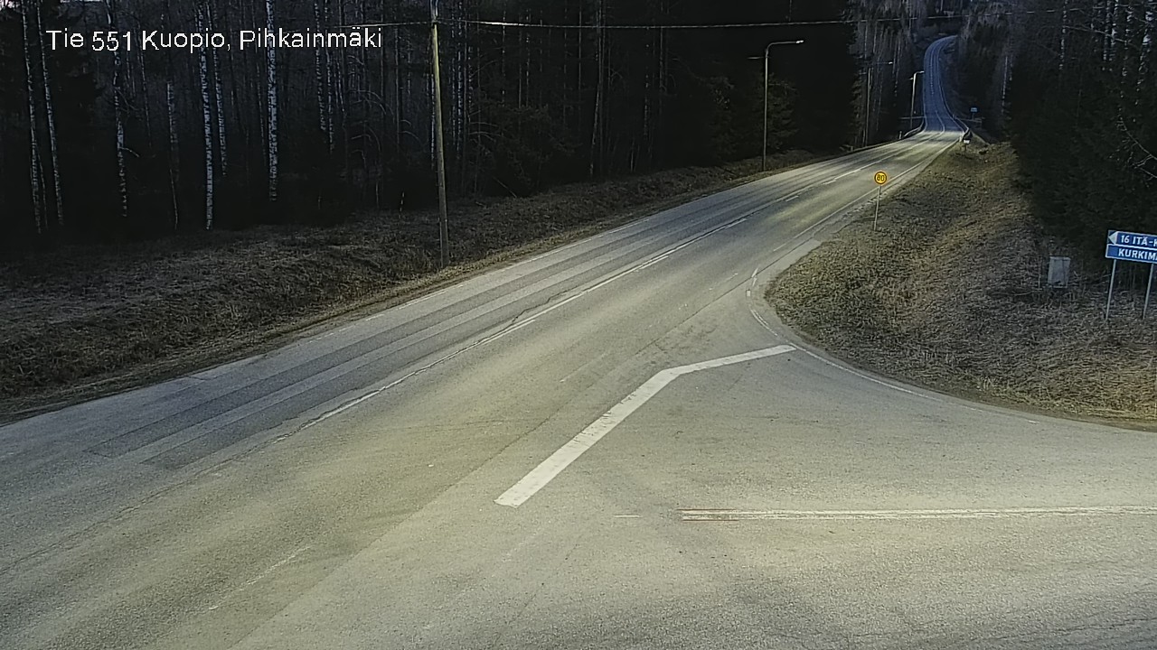 Weather Camera Image Väg 551 Kuopio, Pihkainmäki, Kuopio, Pohjois-Savo