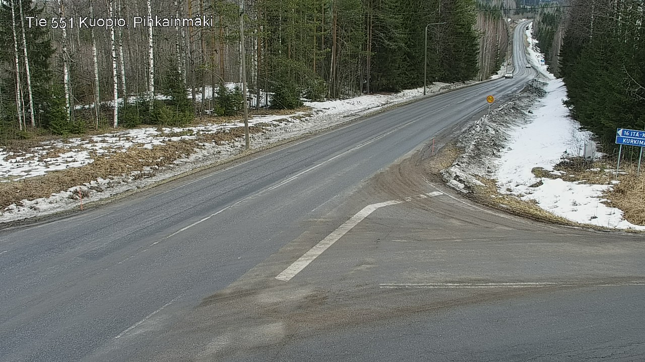 Weather Camera Image Road 551 Kuopio, Pihkainmäki, Kuopio, Pohjois-Savo