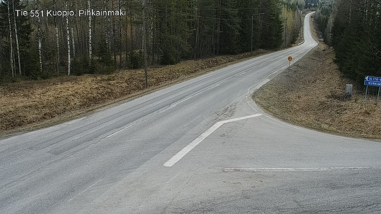 Weather Camera Image Road 551 Kuopio, Pihkainmäki, Kuopio, Pohjois-Savo