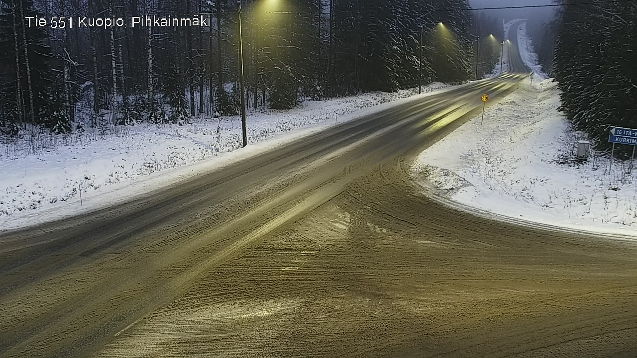Weather Camera Image Road 551 Kuopio, Pihkainmäki, Kuopio, Pohjois-Savo