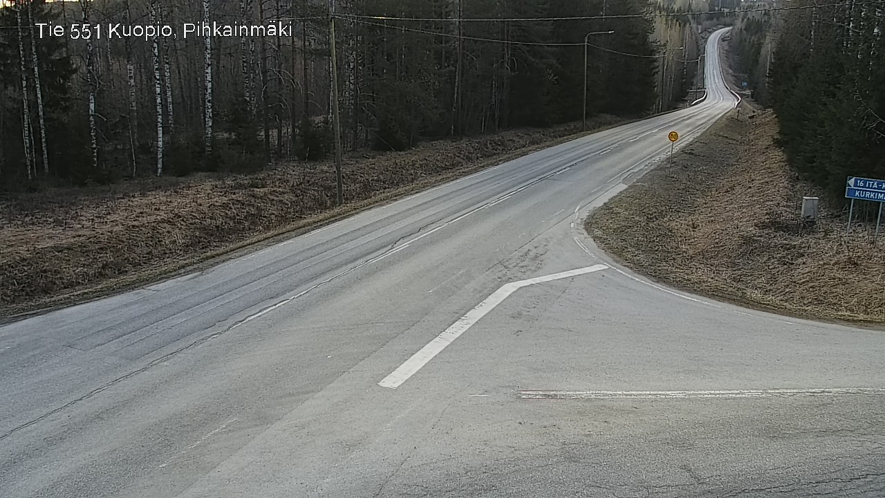 Weather Camera Image Väg 551 Kuopio, Pihkainmäki, Kuopio, Pohjois-Savo