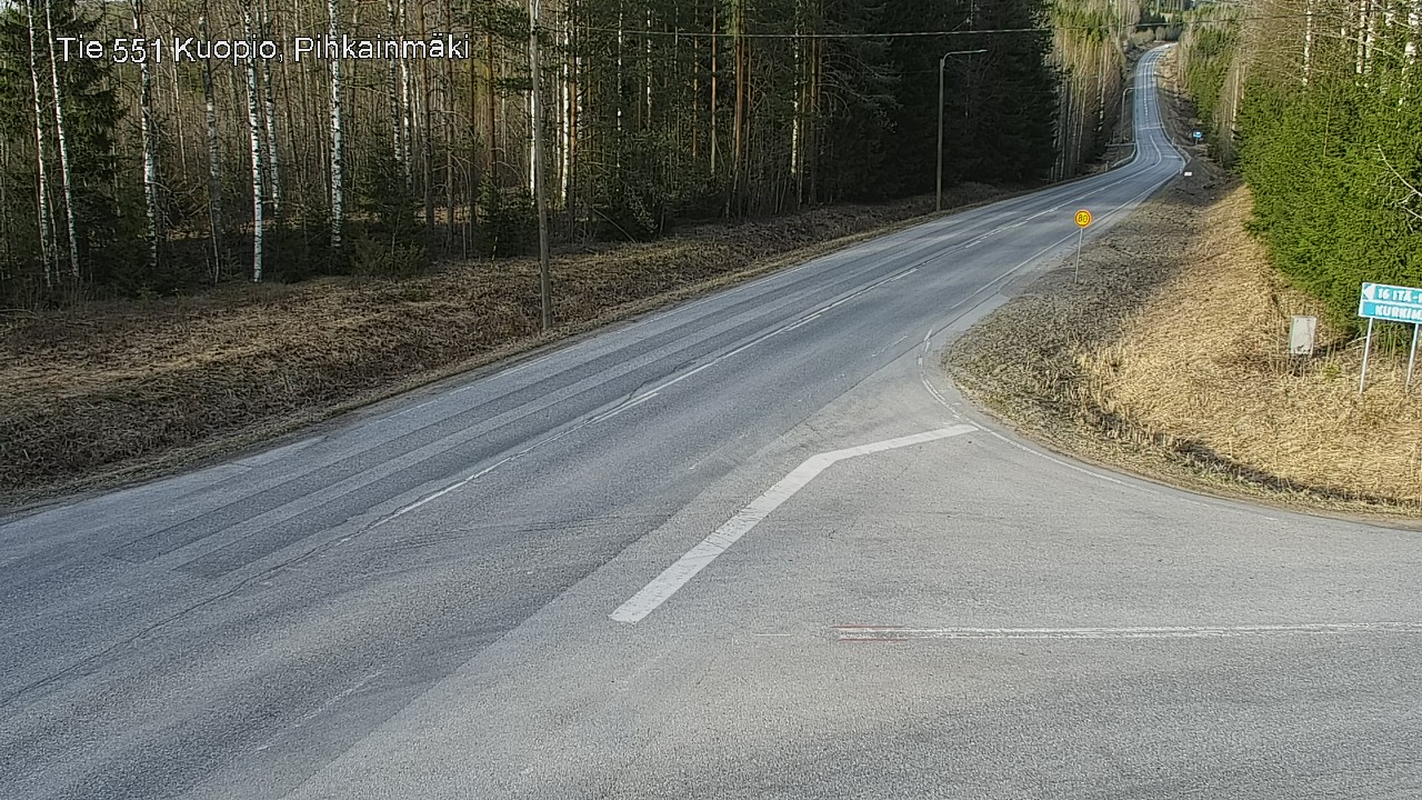 Weather Camera Image Väg 551 Kuopio, Pihkainmäki, Kuopio, Pohjois-Savo