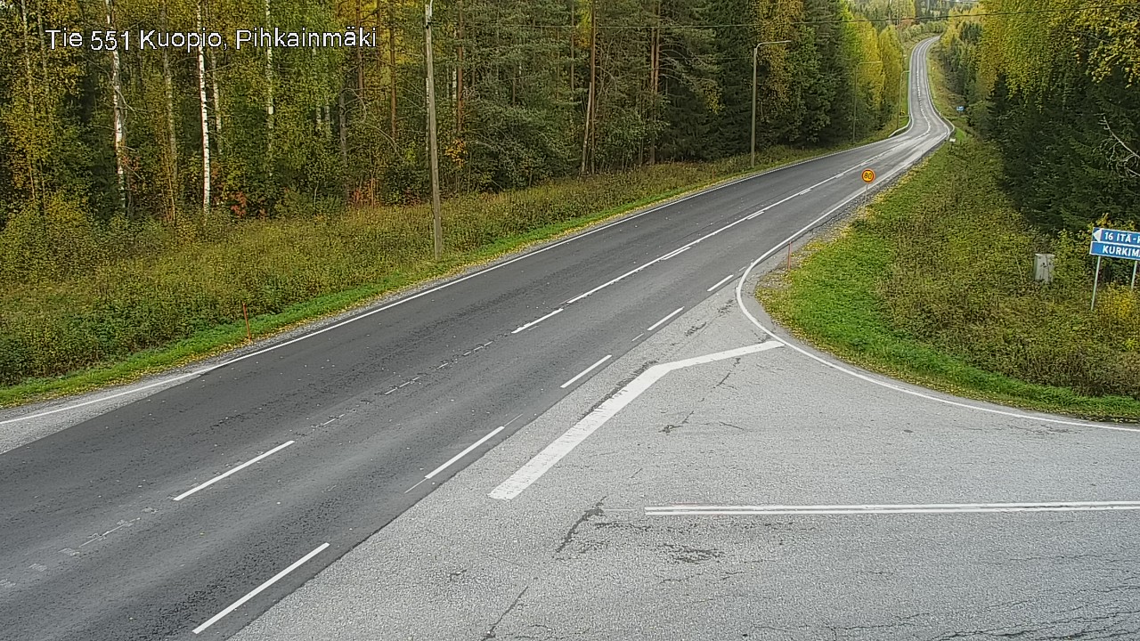 Weather Camera Image Road 551 Kuopio, Pihkainmäki, Kuopio, Pohjois-Savo