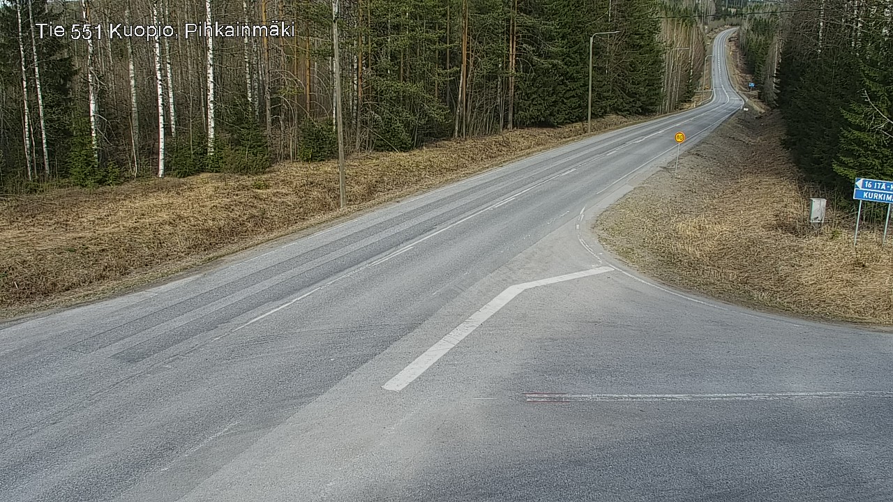 Weather Camera Image Väg 551 Kuopio, Pihkainmäki, Kuopio, Pohjois-Savo