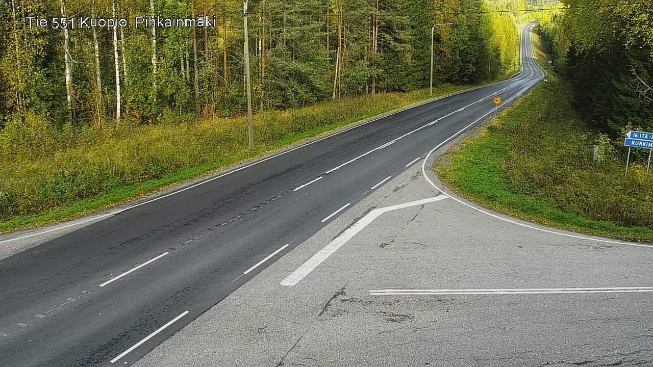 Weather Camera Image Road 551 Kuopio, Pihkainmäki, Kuopio, Pohjois-Savo