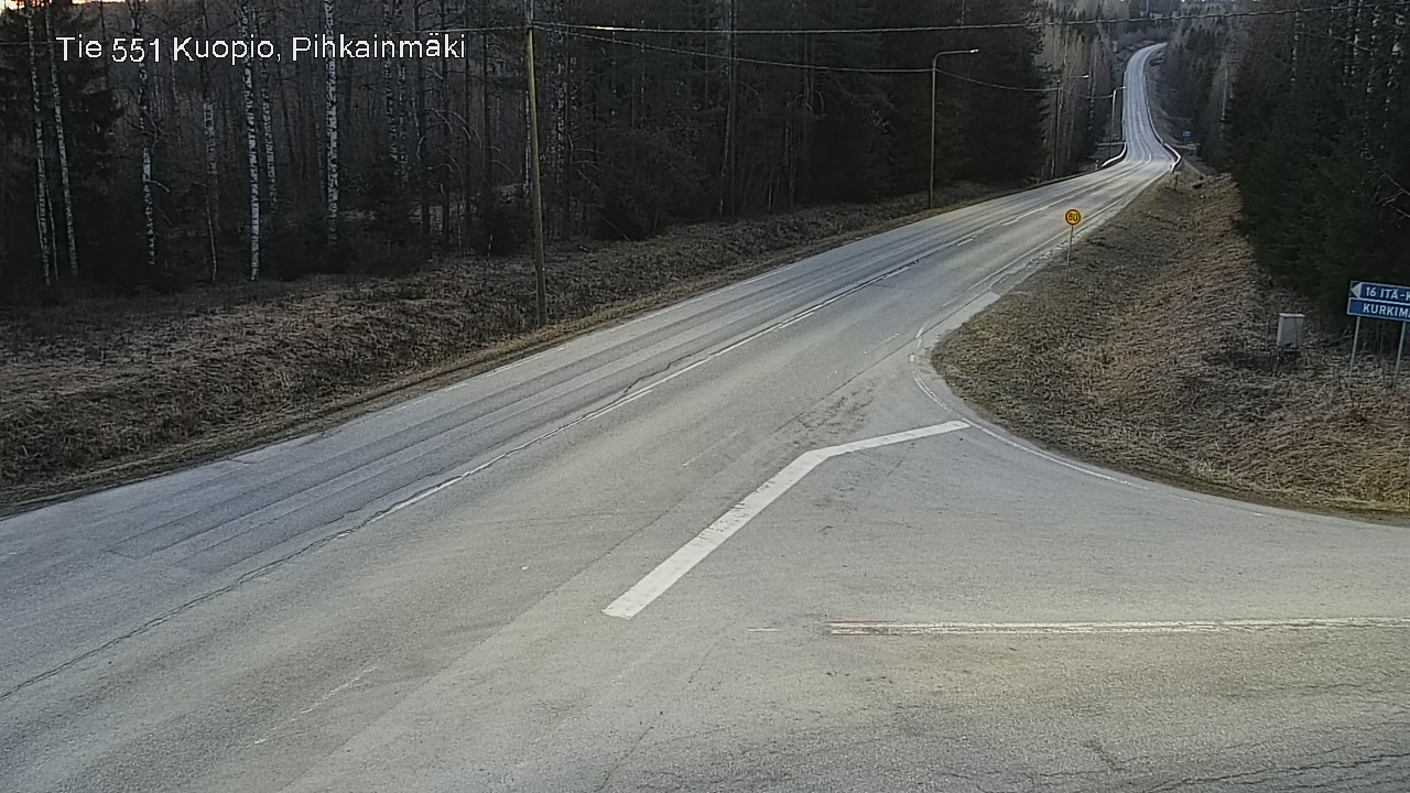 Weather Camera Image Väg 551 Kuopio, Pihkainmäki, Kuopio, Pohjois-Savo
