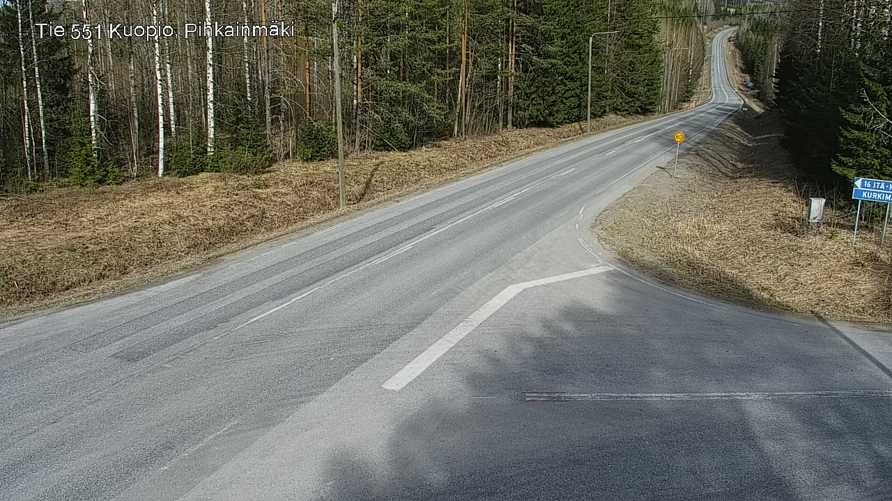 Weather Camera Image Väg 551 Kuopio, Pihkainmäki, Kuopio, Pohjois-Savo