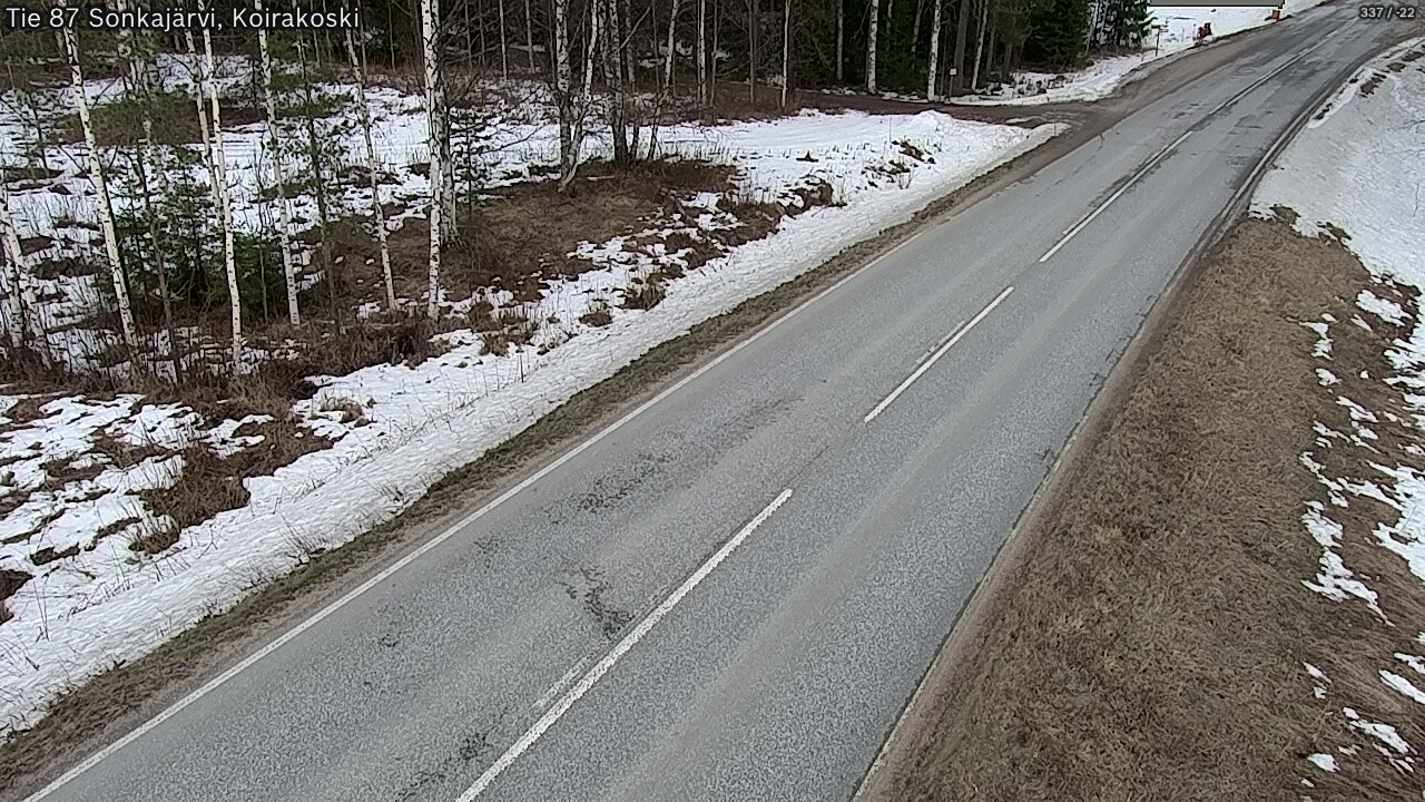 Weather Camera Image Väg 87 Sonkajärvi, Koirakosk, Sonkajärvi, Pohjois-Savo