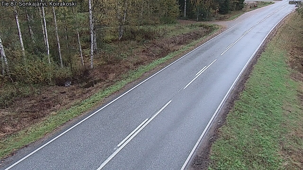 Weather Camera Image Väg 87 Sonkajärvi, Koirakosk, Sonkajärvi, Pohjois-Savo