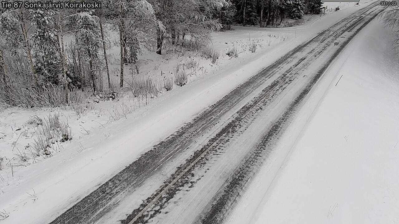 Weather Camera Image Väg 87 Sonkajärvi, Koirakosk, Sonkajärvi, Pohjois-Savo