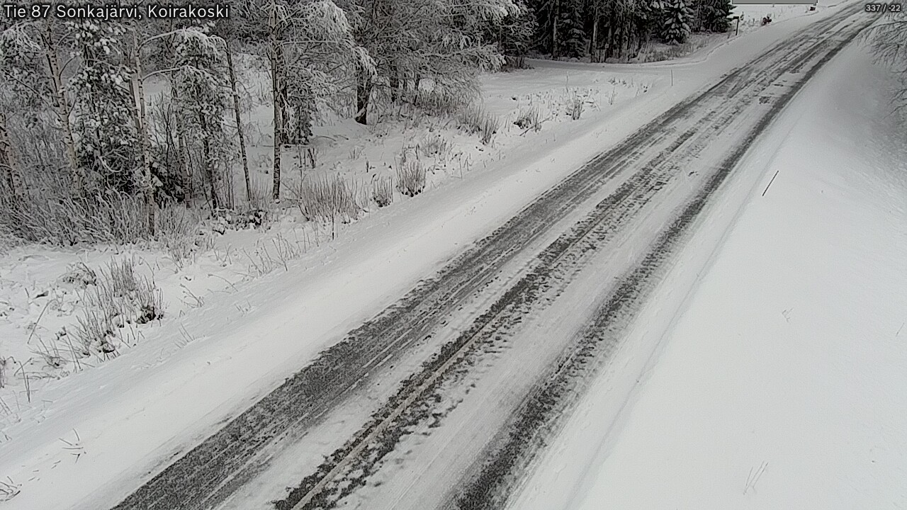 Weather Camera Image Väg 87 Sonkajärvi, Koirakosk, Sonkajärvi, Pohjois-Savo