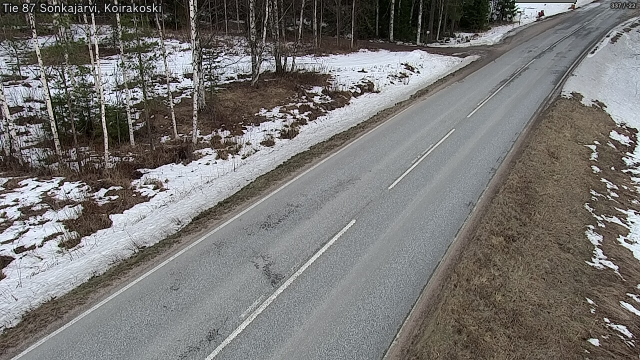 Weather Camera Image Väg 87 Sonkajärvi, Koirakosk, Sonkajärvi, Pohjois-Savo