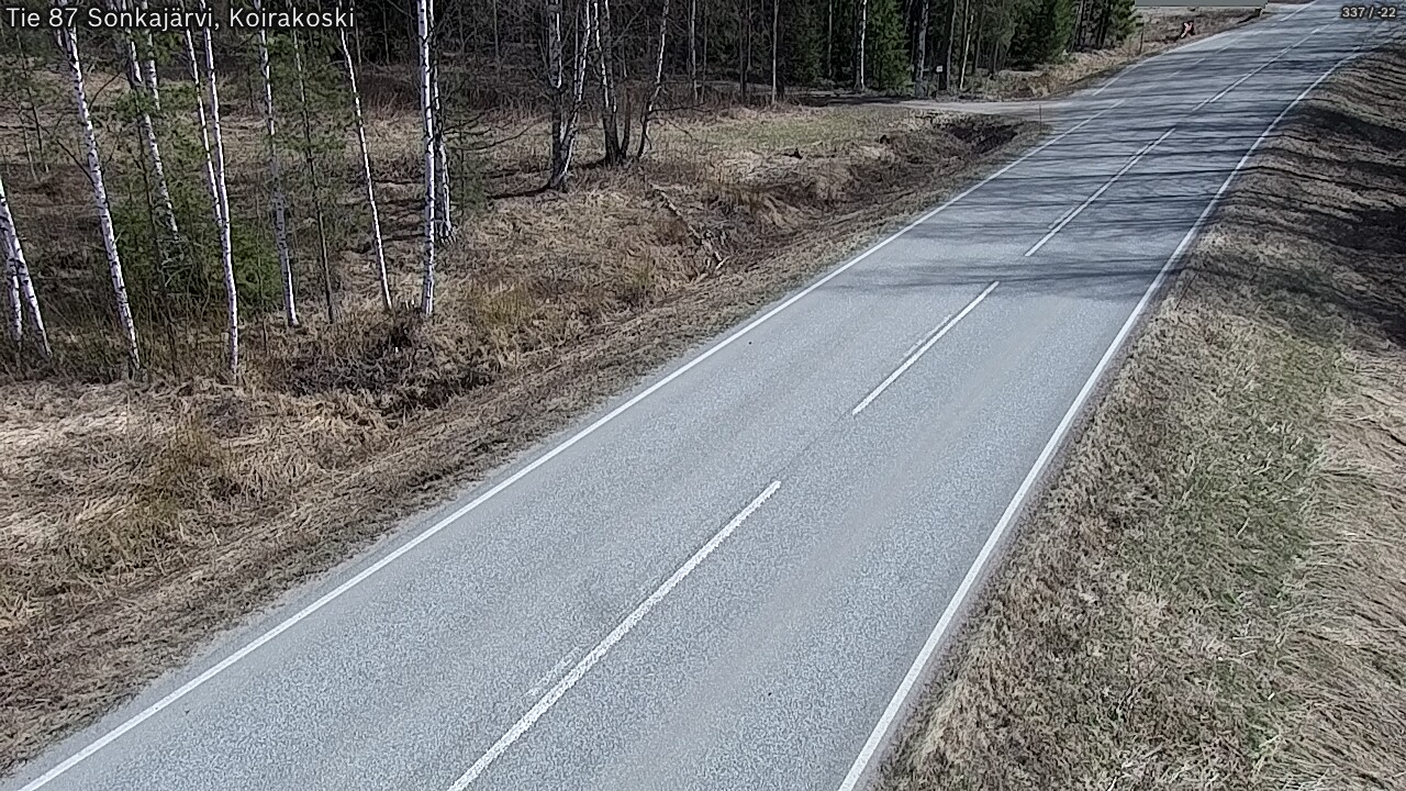 Weather Camera Image Road 87 Sonkajärvi, Koirakoski, Sonkajärvi, Pohjois-Savo