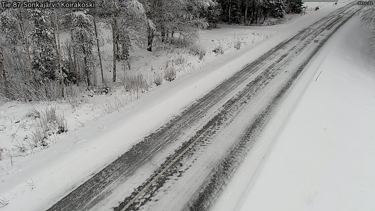 Weather Camera Image Väg 87 Sonkajärvi, Koirakosk, Sonkajärvi, Pohjois-Savo