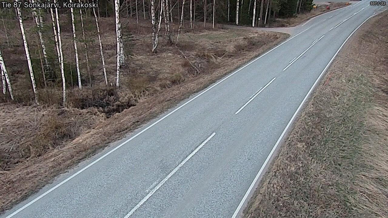Weather Camera Image Road 87 Sonkajärvi, Koirakoski, Sonkajärvi, Pohjois-Savo