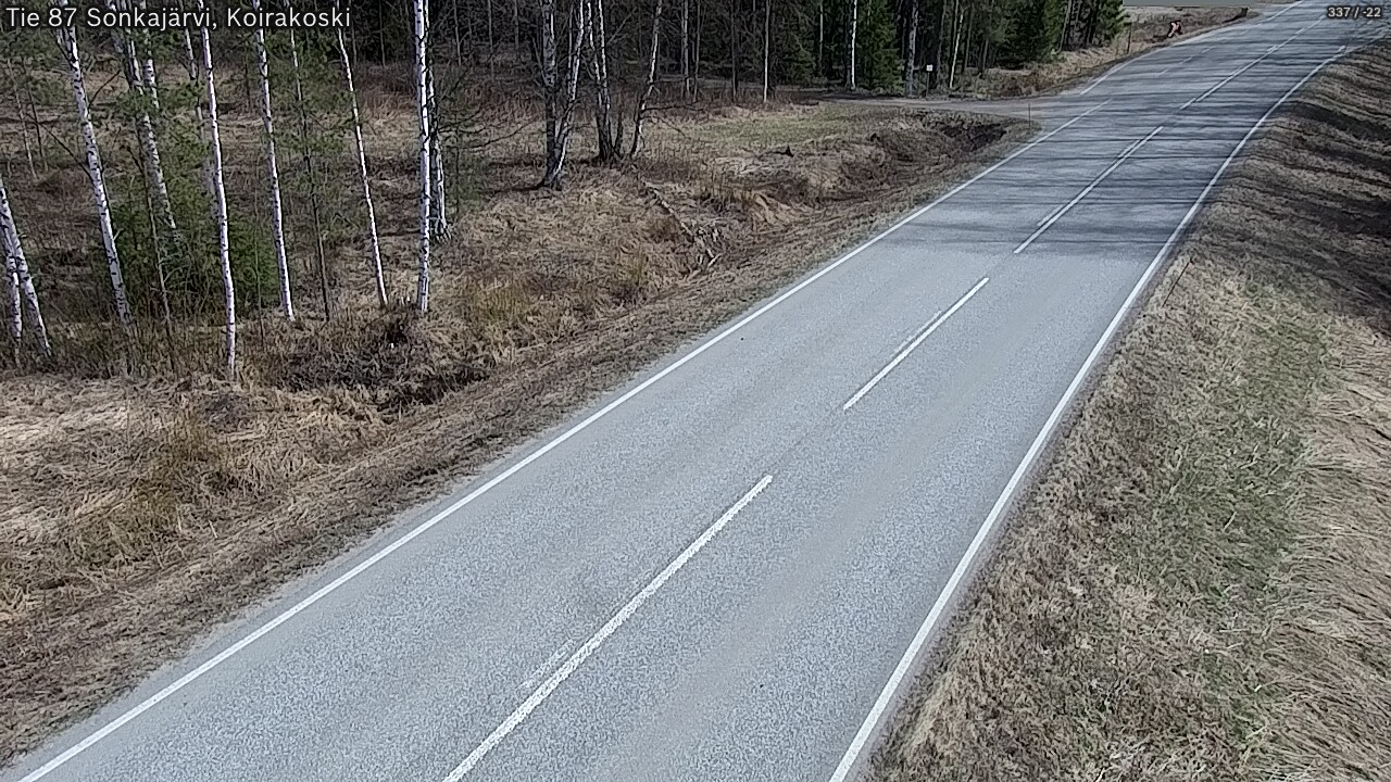 Weather Camera Image Road 87 Sonkajärvi, Koirakoski, Sonkajärvi, Pohjois-Savo