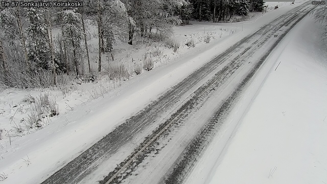 Weather Camera Image Väg 87 Sonkajärvi, Koirakosk, Sonkajärvi, Pohjois-Savo
