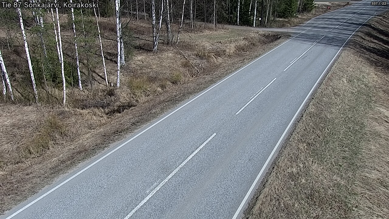 Weather Camera Image Road 87 Sonkajärvi, Koirakoski, Sonkajärvi, Pohjois-Savo