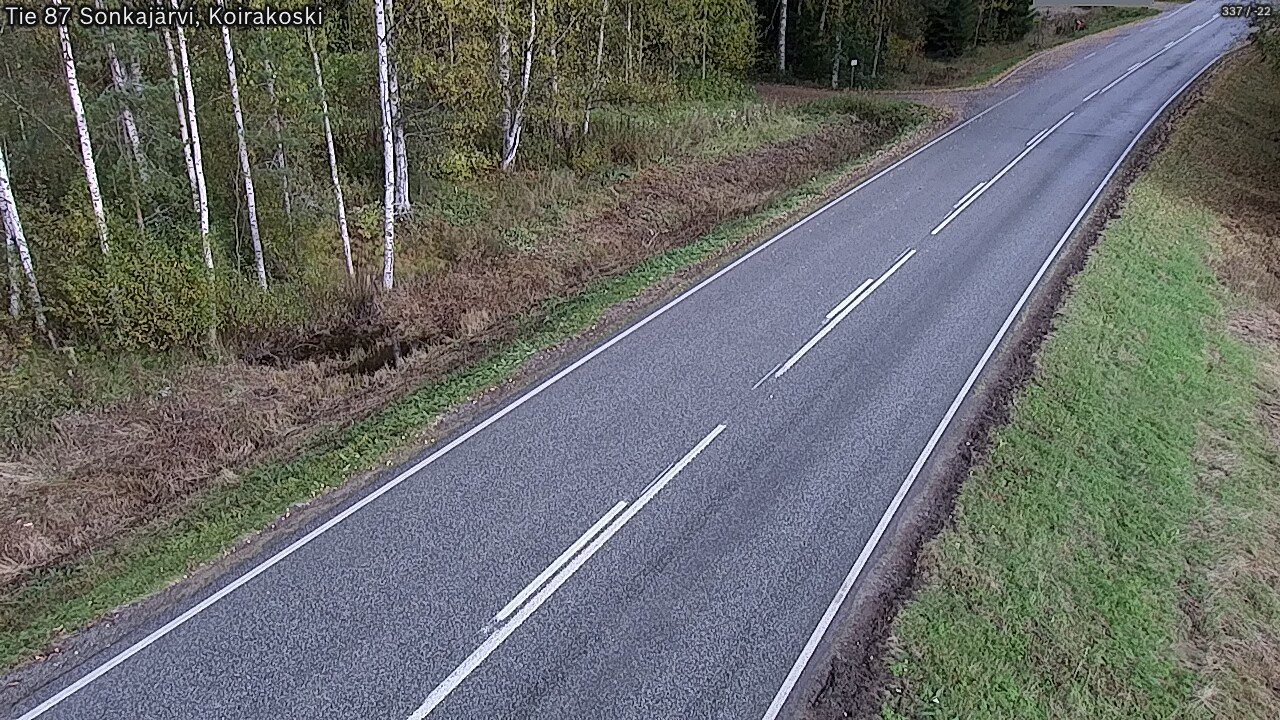 Weather Camera Image Väg 87 Sonkajärvi, Koirakosk, Sonkajärvi, Pohjois-Savo