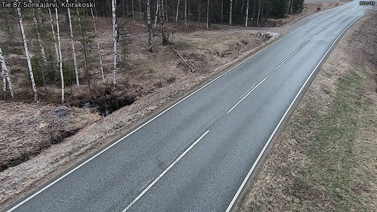 Weather Camera Image Väg 87 Sonkajärvi, Koirakosk, Sonkajärvi, Pohjois-Savo