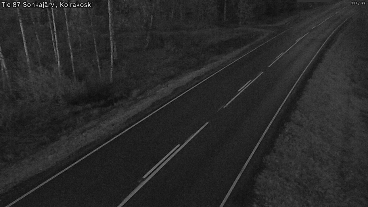Weather Camera Image Väg 87 Sonkajärvi, Koirakosk, Sonkajärvi, Pohjois-Savo