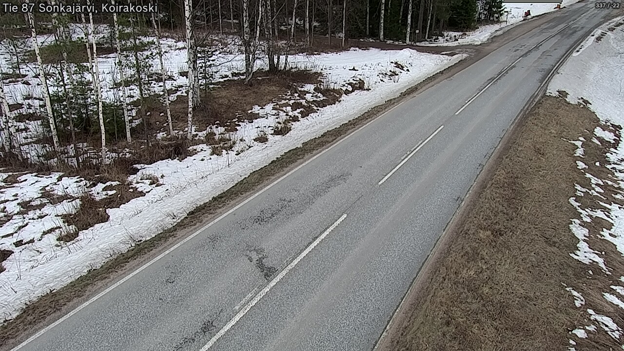 Weather Camera Image Väg 87 Sonkajärvi, Koirakosk, Sonkajärvi, Pohjois-Savo
