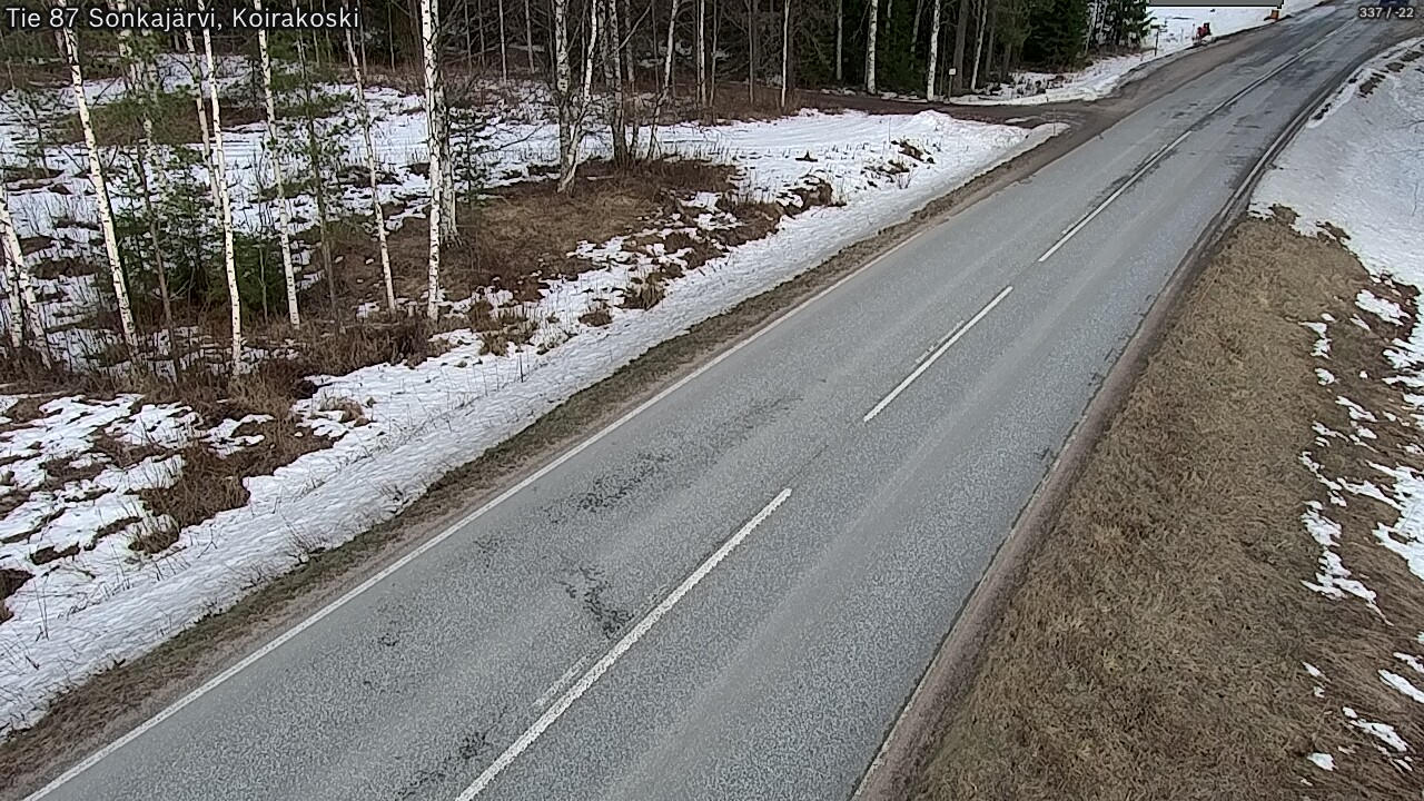 Weather Camera Image Väg 87 Sonkajärvi, Koirakosk, Sonkajärvi, Pohjois-Savo