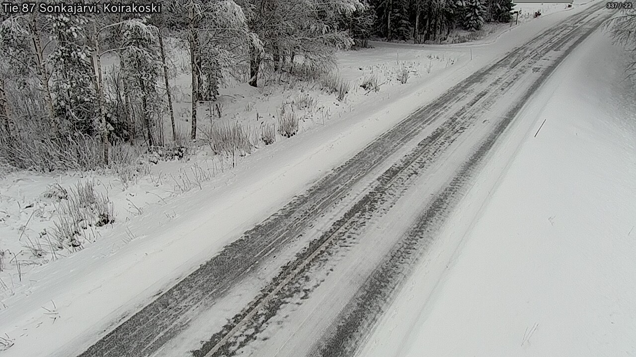 Weather Camera Image Väg 87 Sonkajärvi, Koirakosk, Sonkajärvi, Pohjois-Savo