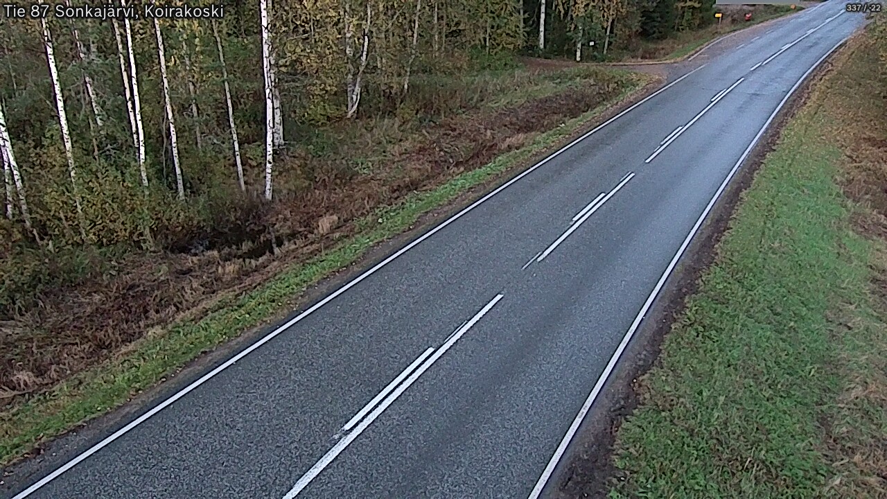 Weather Camera Image Väg 87 Sonkajärvi, Koirakosk, Sonkajärvi, Pohjois-Savo