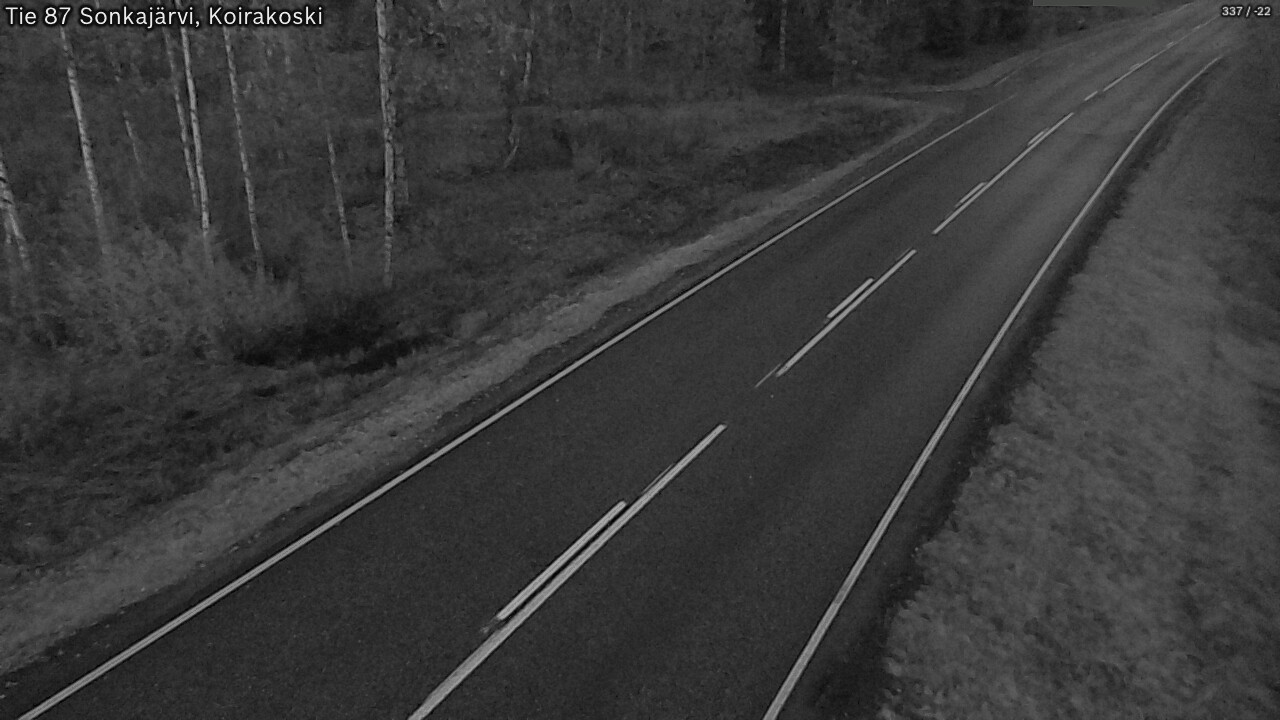 Weather Camera Image Väg 87 Sonkajärvi, Koirakosk, Sonkajärvi, Pohjois-Savo