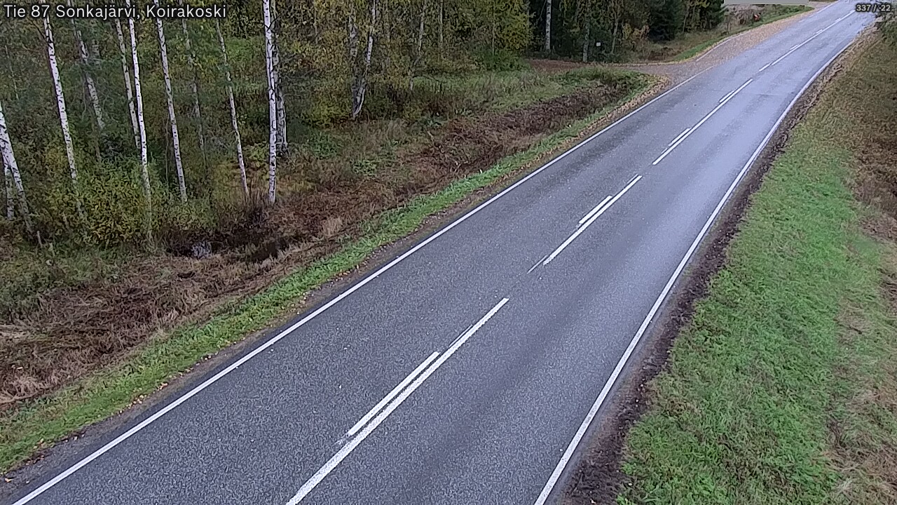 Weather Camera Image Väg 87 Sonkajärvi, Koirakosk, Sonkajärvi, Pohjois-Savo