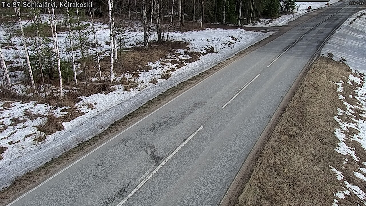 Weather Camera Image Väg 87 Sonkajärvi, Koirakosk, Sonkajärvi, Pohjois-Savo